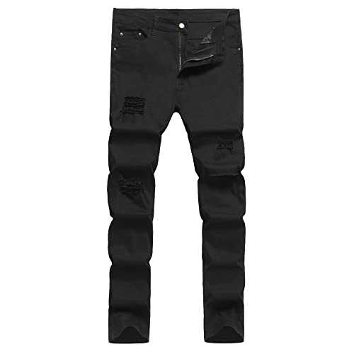 WULFUL Men's Ripped Jeans Slim Fit Skinny Stretch Comfy Denim Jeans Pants