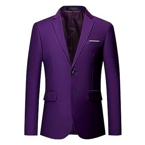 Mens Casual Blazer Slim Fit Mens 2 Button Blazer Jacket Notched Lapel Suit Jacket Formal Business Blazers Wedding Tuxedo Smart Blazers Casual Sports Jackets Premium Plain Jackets Stylish Tuxedo