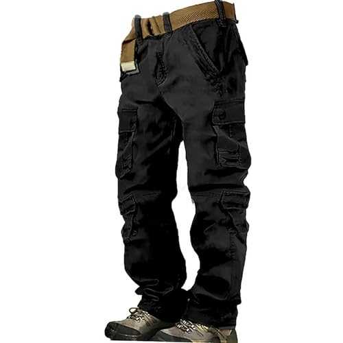 Cargo Trousers for Men UK Loose Fit - Stretch Drawstring Waist Trousers Tracksuit Jogging Bottoms Lightweight Combat Workwear Regular Fit Cotton Sports Trouser Office Business Formal Trousers
