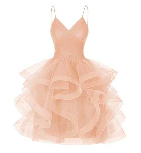 YOFF Glitter Tulle Tiered Short Homecoming Dresses for Juniors 2025 Ruffle A-Line Spaghetti Straps Prom Cocktail Dress YO067
