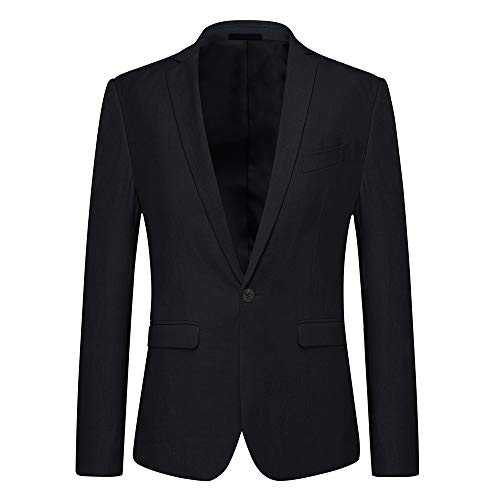 Mens Blazer Slim Fit 1 Button Formal Business Suit Jacket Solid Multiple Color Blazers