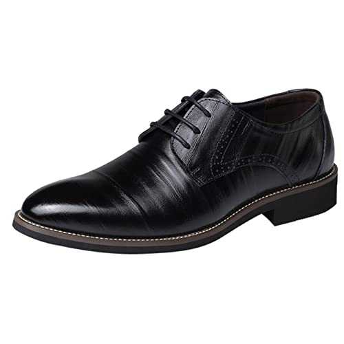 Men's Formal Shoes Oxfords Dress Shoes for Men Fashion Pointed Toe Business Shoes Retro Lace-Up Loafers Shoes Classic Versatile Driving Shoes Breathable Lightweight Walking Shoes