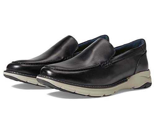 Florsheim Mens Frenzi Moc Toe Venetian Loafer, Black Smooth, 8