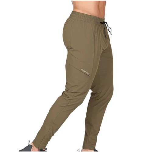 RLEHJN Tracksuit Bottoms Men UK Sale Clearance Joggers for Men Plain Slim Fit Elasticated Waist Lightweight Trousers with Pockets Jogging Bottoms Comfortable Skinny Stretch Sweatpants for Gym Sports