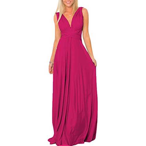 Women Elegant Evening Dress Multiway Convertible Bandage Dress Sleeveless V Neck Off Shoulder Bridesmaid Wedding Cocktail Formal Party Maxi Long Dress Prom Dance Ball Gown XS - XL