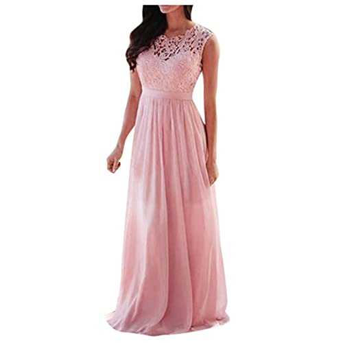 Evening Dresses Elegant for Wedding Long Chiffon Lace Sleeveless Backless Floor Length Bridesmaid Dresses Vintage Hollow Lace Dress Long Dress Maxi Dress Party Dress