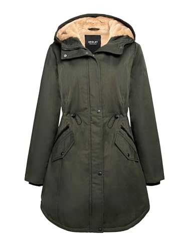 Orolay Women's Thickened Parka Coat Windproof Fleece Lined Hooded Jacket Outdoor Winter Coat with Pockets