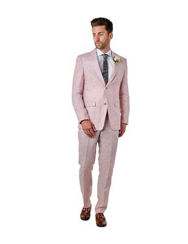 Mens 100% Pure Linen 2 Piece Suit Light Weight Tailored Fit Summer Jacket Trouser