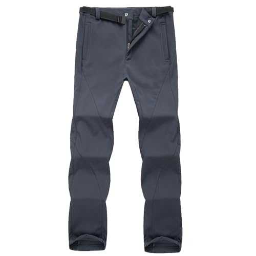 Men's Lightweight Hiking Pants with Belt Zip Pockets Waterproof Quick-Dry Trouers Travel Fishing Work Pants Stretch Active Jogger Fitted Mountaineering Pants Casual Trouser Outdoor Tracksuit Bottoms