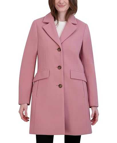Women's Faux Wool Coat with Notch Collar Jacket