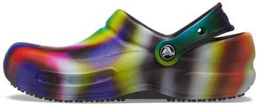 Unisex Bistro Graphic Clog, Neon Multi/Black, 10 UK