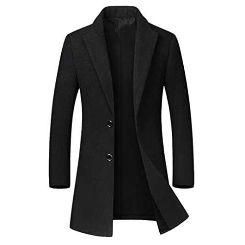 Dsimilarl Autumn Winter Wool Trench Coat Men Slim Fit Mid Long Woolen Jacket Men Casual Single Breasted Overcoat