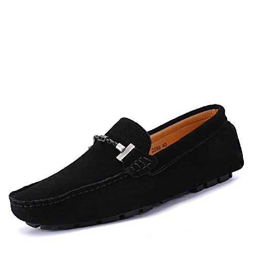 HUDUO Men's Loafers Flats Boat Shoes Moccasin Slip On Driving Shoes Suede Business Party Shoes Utility Daily Wear Shoes Large Size Lazy Shoes,B-48