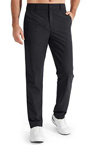 Libin Mens Golf Trousers Slim Fit Stretch Work Dress Pants 30"/32" Quick Dry Lightweight Casual Comfort Outdoor Pants Chino Trousers with Pockets