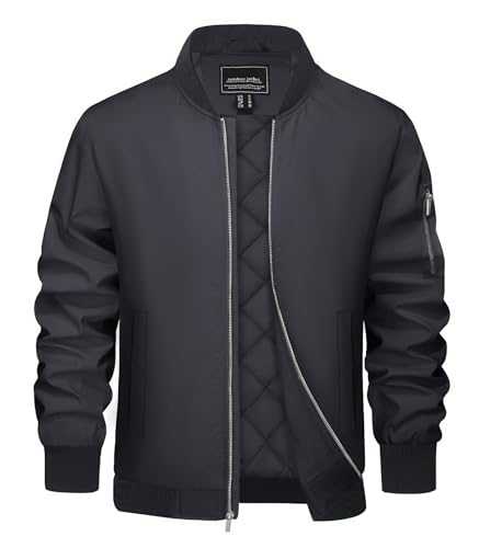 EKLENTSON Men's Bomber Jacket Casual Windproof Windbreaker Winter Warm Jacket Zip Up Varsity Coat with 4 Pockets
