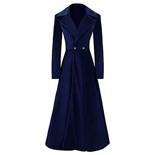 Women's Gothic Velvet Trench Coat Long Sleeve Lapel Vintage Long Cardigan Coat Steampunk Fall Winter Warm Overcoats