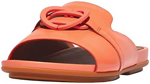 Women's Gracie Rubber-Circlet Leather Slide Sandal