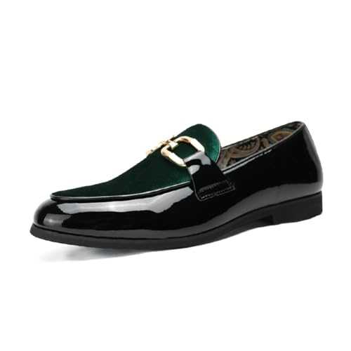 Men's Velvet Patent Leather Slip-On Dress Shoes Business and Parties Formal Events Loafers
