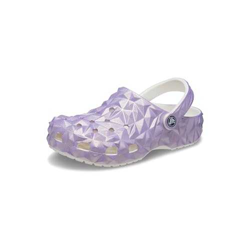 Unisex-Adult Classic Geometric Clog, Iridescent Lilac, 6 UK Men / 7 UK Women