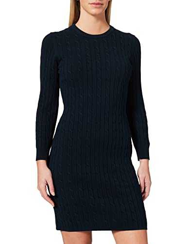 Gant Women's D1. Stretch Cotton Cable Dress, Blue (Evening Blue), 10 (Size: S)