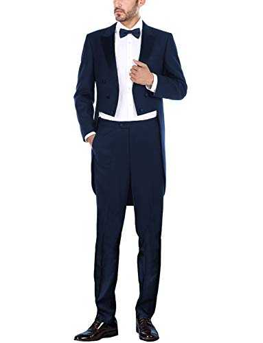 Frank Men's Suit Peaked Lapel Long Tail Wedding Prom Suits