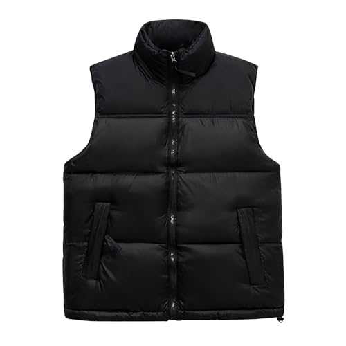 HAOLEI Ladies Gilets and Bodywarmers UK Plus Size Padded Gilet Quilted Ultra Warm Down Jacket Full Zip Plain Sleeveless Waistcoat Winter Vest Supersoft Puffer Gilet with Pockets for Women Clearance