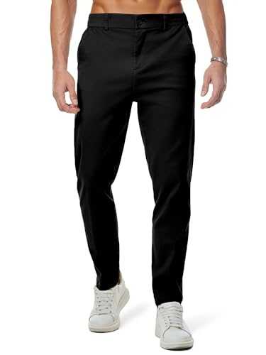 Elegancity Mens Chino Trousers Slim Fit Tapered Leg Dress Pants Cotton Twill Chinos Smart Casual Stretch Pants with Pockets S-3XL