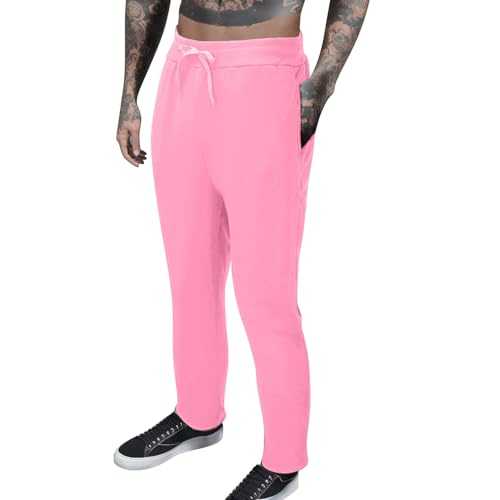 Joggers Elasticated Waist Trousers for Men Hiking Trousers Tracksuit Bottoms Mens Sweatpants Men Stretch Fit Lightweight Walking Trousers Casual Straight Leg Joggers Regular Fit Trousers