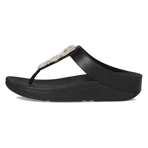 Women's Fino Crystal-Chain Leather Toe-Post Sandals