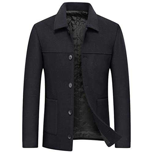 Dsimilarl Winter Woolen Jacket Men Fashion Short Wool Blends Coats Lapel Thick Male Overcoat Solid Color Men's Clothing