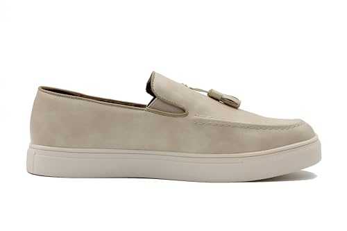 Mens Faux Leather Slip on Tassel Sneaker Flat Sole Loafers Smart Casual Shoes
