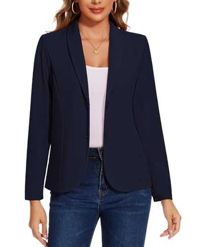MINTLIMIT Womens Casual Blazer Long Sleeve Suits Jackets Shawl Collar Classic Workwear Front Lined Blazers with 2 Buttons