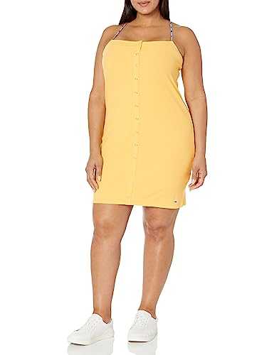 Tommy Hilfiger Women's Snap Front Bodycon Ribbed Tube Mini Dress