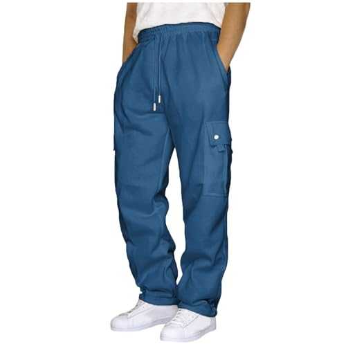 Stretch Work Trousers Mens Workwear Trousers Mens Casual Trousers Loose Fit Multi Pockets Combat Pants Cargo Trousers for Men UK Work Trousers Mens Black Trousers Summer