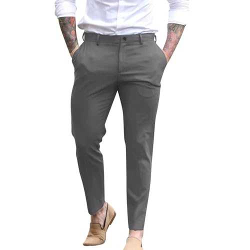 Generisch Men's chino trousers, regular fit, cargo trousers with button placket, casual trousers, slim fit, slip-on trousers, stretch suit trousers, plain men's trousers, comfortable chino trousers,