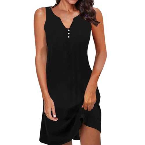 2024 Fashion Sexy Bohemia Dresses for Women UK Sale, Women's Summer Floral Beach Dresses, Casual Sleeveless Cover Ups V Neck Swing Tank Dress, Ladies A-Line T-Shirt Dresses, Midi Tank Dress Mini Dress