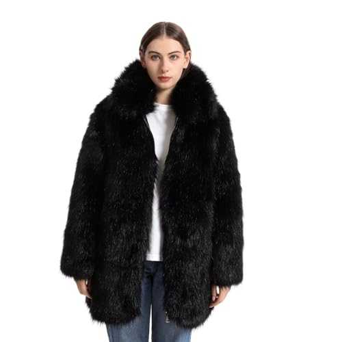 BWGHBH Women's Faux Fur Coat Long Jacket Winter Outfits Fluffy Warm Outwear Plush Overcoat with Zipper