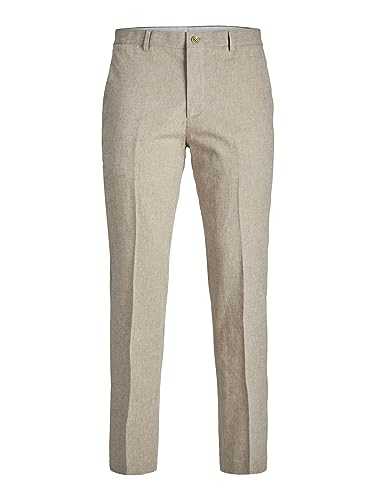 JACK & JONES Men's Jprriviera Linen Trousers Slim Fit Sn Suit Pants