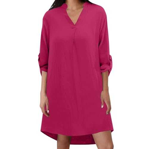 Women Summer Dresses Loose Fit Holiday Casual Dresses Ruffle Sleeve Scoop Neck Summer Dresses 2025 Solid Sundress Longline Tunic Dresses