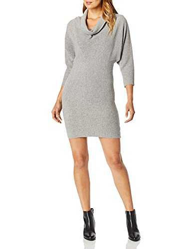 Splendid Women's Cowl Neck Sweater Dress Casual, Light Heather Grey, X-Small