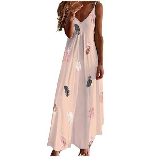 Summer Dresses for Women 2025 Vacation Casual Plus Size Maxi Sun Dress Trendy Flowy Beach Long Spaghetti Strap Shirt A Line Womens Aummer Midi with Sleeves Short UK Sexy Formal Graduation Ladies