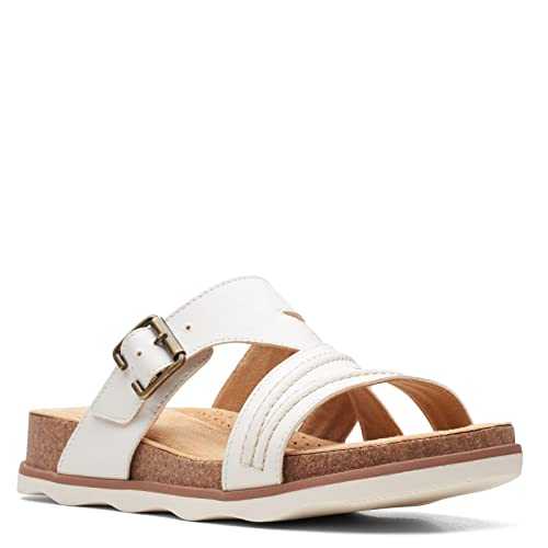 Men's Brynn Hope Flat Sandal, White Leather, 5 UK