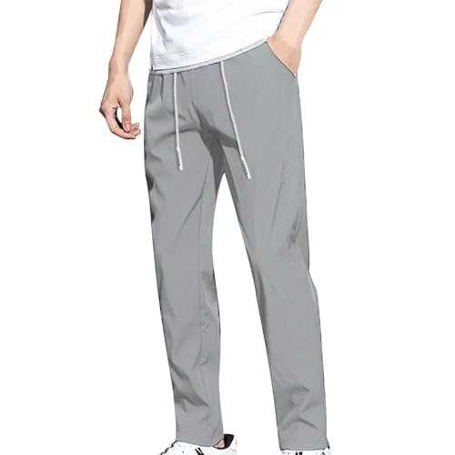 Activewear Trousers Mens - Black Tracksuit Bottoms Regular Sweatpants Elastic Waist Drawstring Pant Comfy Joggers Running Training Pant Casual Flat-Front Pants Business Suit Trouser Formal Dress Pant