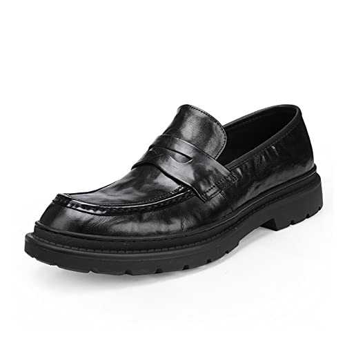PANTZ Men's Thick-Soled Height-Increasing Shoes Business Casual Leather Shoes Peas Shoes