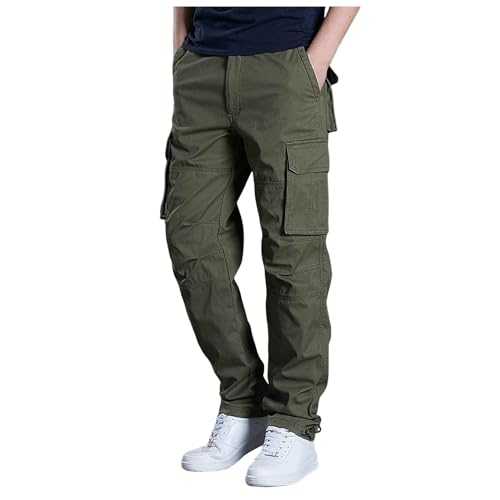 TOPJIAO Men's Cargo Pants Work Wear & Uniforms Multi Pockets Cargo Combat Work Pants Men's Trousers Elasticated Waist Electrician Trousers Military Trousers Men Summer Work Trousers Men