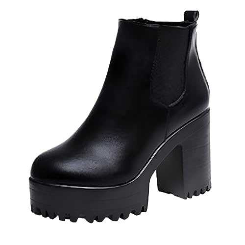 Ankle Boots for Women UK Low Heel Chunky Flat Ankle Boots Black Suede Ankle Boots Ladies Wide Fit Boots Ladies Low Heel Suede Ankle Boots