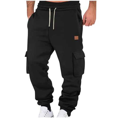 Sweatpants for Men UK Casual Cargo Pants Joggers Lounge Pants Drawstring Sportswear Work Wear with Pockets Lightweight Breathable Trousers Bottoms Walking Climbing Cycling Outdoor Pants