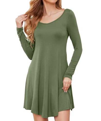 DEARCASE Women's Short Sleeve Casual Loose Fit T-Shirt A-Line Tunic Dress