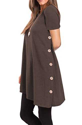 iGENJUN Fall Dresses for Women 2022 Sweater Dress Long Sleeve Button Side Pullover Fall Dress Knit Dresses