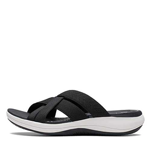 Women's Mira Grove Flat Sandal, Black Textile, 4 UK